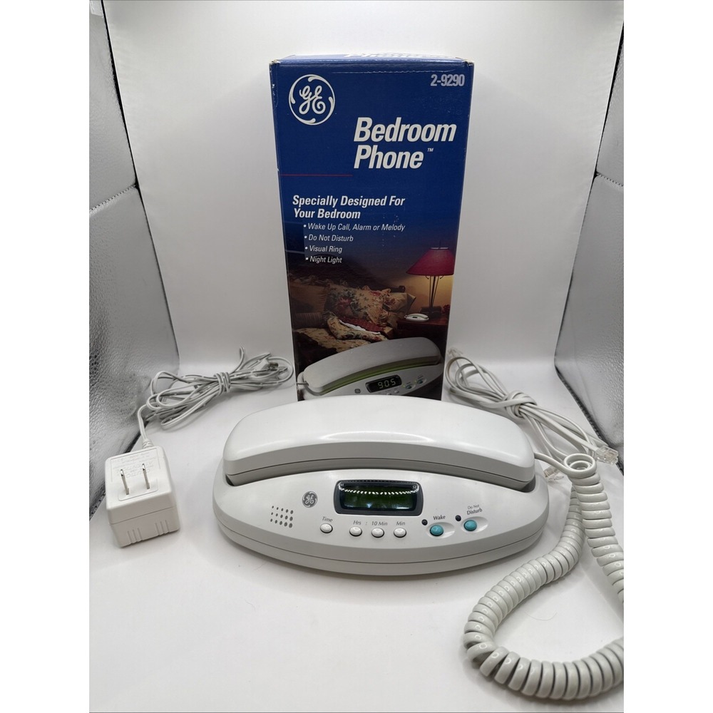 GE Vintage (1995) Corded Bedroom Telephone Model 2-9290 w/ Box